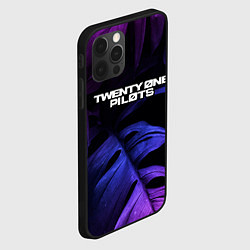 Чехол для iPhone 12 Pro Max Twenty One Pilots neon monstera, цвет: 3D-черный — фото 2