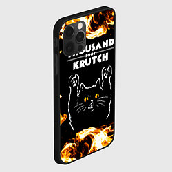 Чехол для iPhone 12 Pro Max Thousand Foot Krutch рок кот и огонь, цвет: 3D-черный — фото 2