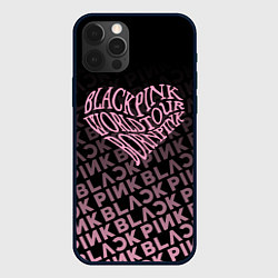 Чехол для iPhone 12 Pro Max Блэкпинк - сердце, цвет: 3D-черный