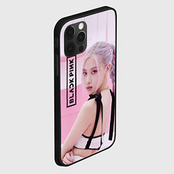 Чехол для iPhone 12 Pro Max Rose Black pink, цвет: 3D-черный — фото 2