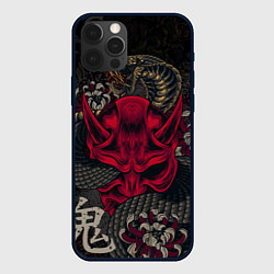 Чехол для iPhone 12 Pro Max Oni mask and snake, цвет: 3D-черный