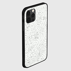 Чехол для iPhone 12 Pro Max Хаотичная черно-белая рябь - узор Хуф и Ся, цвет: 3D-черный — фото 2