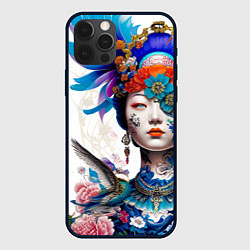 Чехол для iPhone 12 Pro Max Japanese girl - irezumi - tattoo, цвет: 3D-черный