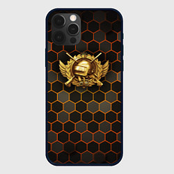 Чехол для iPhone 12 Pro Max Згип gold logo, цвет: 3D-черный