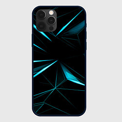 Чехол для iPhone 12 Pro Max Light blue hexagon, цвет: 3D-черный