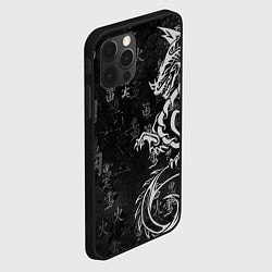 Чехол для iPhone 12 Pro Max White dragon - grunge, цвет: 3D-черный — фото 2