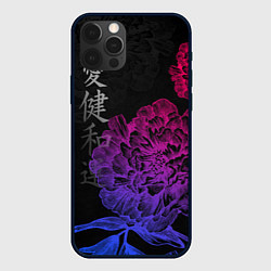 Чехол для iPhone 12 Pro Max Neon flowers - japanese art, цвет: 3D-черный