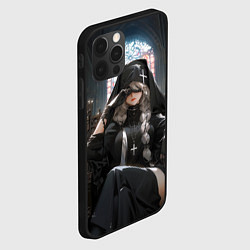 Чехол для iPhone 12 Pro Max Монашка 2b от нейросети, цвет: 3D-черный — фото 2