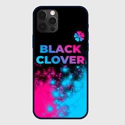 Чехол для iPhone 12 Pro Max Black Clover - neon gradient: символ сверху, цвет: 3D-черный