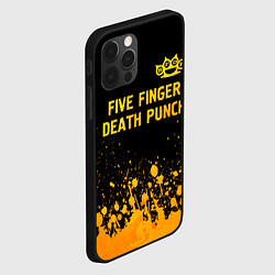 Чехол для iPhone 12 Pro Max Five Finger Death Punch - gold gradient: символ св, цвет: 3D-черный — фото 2