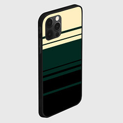 Чехол для iPhone 12 Pro Max Полосы зелёный, цвет: 3D-черный — фото 2