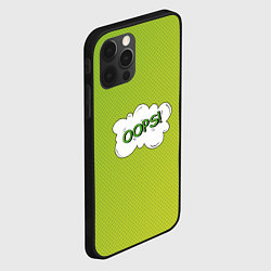 Чехол для iPhone 12 Pro Max Oops на градиенте зеленом, цвет: 3D-черный — фото 2