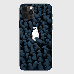 Чехол для iPhone 12 Pro Max White crow, цвет: 3D-черный