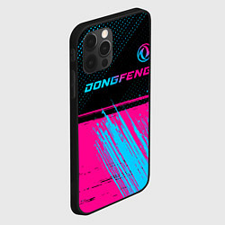 Чехол для iPhone 12 Pro Max Dongfeng - neon gradient: символ сверху, цвет: 3D-черный — фото 2