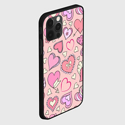 Чехол для iPhone 12 Pro Max Many many hearts, цвет: 3D-черный — фото 2