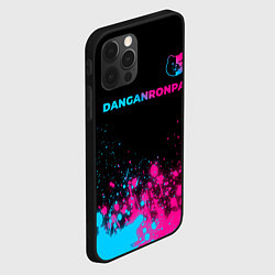 Чехол для iPhone 12 Pro Max Danganronpa - neon gradient: символ сверху, цвет: 3D-черный — фото 2