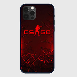 Чехол для iPhone 12 Pro Max CSGO logo dark red, цвет: 3D-черный