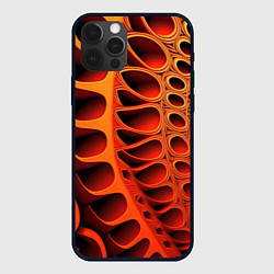 Чехол для iPhone 12 Pro Max Объемная оранжевая абстракция, цвет: 3D-черный