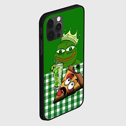 Чехол для iPhone 12 Pro Max Pepe King with pizza, цвет: 3D-черный — фото 2