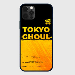 Чехол для iPhone 12 Pro Max Tokyo Ghoul - gold gradient: символ сверху, цвет: 3D-черный