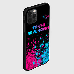 Чехол для iPhone 12 Pro Max Tokyo Revengers - neon gradient: символ сверху, цвет: 3D-черный — фото 2
