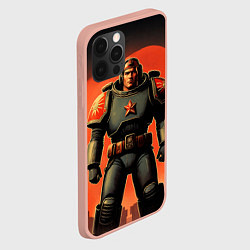 Чехол для iPhone 12 Pro Max Космический десантник ретро, цвет: 3D-светло-розовый — фото 2