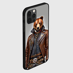 Чехол для iPhone 12 Pro Max Cool bear - steampunk - neural network, цвет: 3D-черный — фото 2