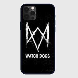 Чехол для iPhone 12 Pro Max Watch Dogs glitch на темном фоне, цвет: 3D-черный