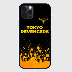 Чехол для iPhone 12 Pro Max Tokyo Revengers - gold gradient: символ сверху, цвет: 3D-черный
