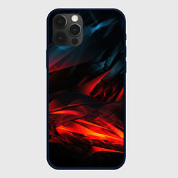 Чехол для iPhone 12 Pro Max Red black abstract, цвет: 3D-черный