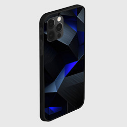 Чехол для iPhone 12 Pro Max Black blue abstract, цвет: 3D-черный — фото 2