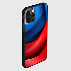 Чехол для iPhone 12 Pro Max Абстракция белый синий красный, цвет: 3D-черный — фото 2