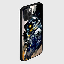 Чехол для iPhone 12 Pro Max Космонавт в скафандре - набросок, цвет: 3D-черный — фото 2