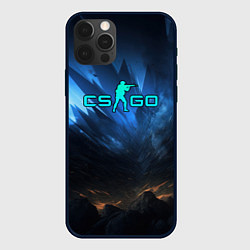 Чехол для iPhone 12 Pro Max CSGO blue logo, цвет: 3D-черный