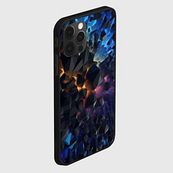 Чехол для iPhone 12 Pro Max Летящие объемные камни, цвет: 3D-черный — фото 2