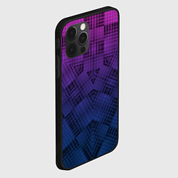 Чехол для iPhone 12 Pro Max Пурпурно-синий геометрический узор, цвет: 3D-черный — фото 2