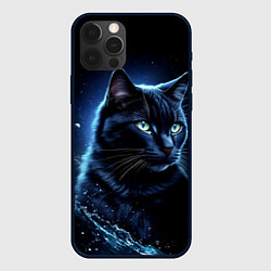 Чехол для iPhone 12 Pro Max Черный кот - брызги воды, цвет: 3D-черный