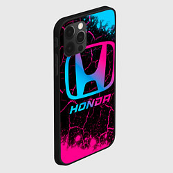 Чехол для iPhone 12 Pro Max Honda - neon gradient, цвет: 3D-черный — фото 2