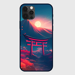 Чехол для iPhone 12 Pro Max Japan gate drawing, цвет: 3D-черный