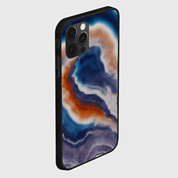 Чехол для iPhone 12 Pro Max Текстура агата сине-оранжевая, цвет: 3D-черный — фото 2