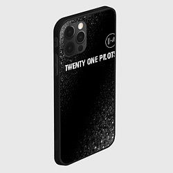 Чехол для iPhone 12 Pro Max Twenty One Pilots glitch на темном фоне: символ св, цвет: 3D-черный — фото 2