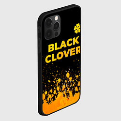 Чехол для iPhone 12 Pro Max Black Clover - gold gradient: символ сверху, цвет: 3D-черный — фото 2
