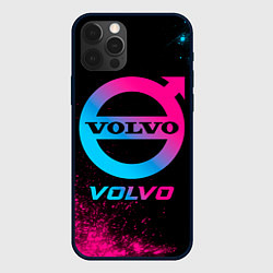 Чехол для iPhone 12 Pro Max Volvo - neon gradient, цвет: 3D-черный
