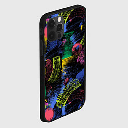 Чехол для iPhone 12 Pro Max Яркие абстрактые формы с текстурой, цвет: 3D-черный — фото 2