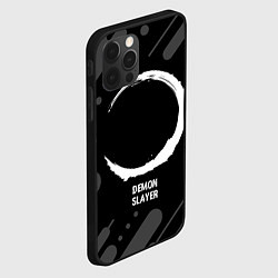 Чехол для iPhone 12 Pro Max Demon Slayer glitch на темном фоне, цвет: 3D-черный — фото 2