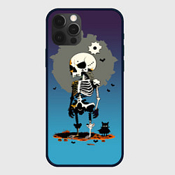 Чехол для iPhone 12 Pro Max Funny skeleton - neural network - halloween, цвет: 3D-черный