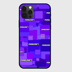 Чехол для iPhone 12 Pro Max Minecraft pattern logo, цвет: 3D-черный