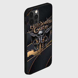 Чехол для iPhone 12 Pro Max Baldurs Gate 3 logo dark logo, цвет: 3D-черный — фото 2