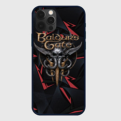 Чехол для iPhone 12 Pro Max Baldurs Gate 3 logo dark red, цвет: 3D-черный