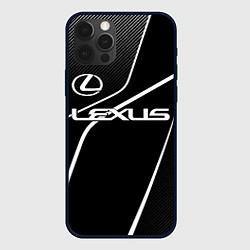 Чехол для iPhone 12 Pro Max Lexus - white line, цвет: 3D-черный